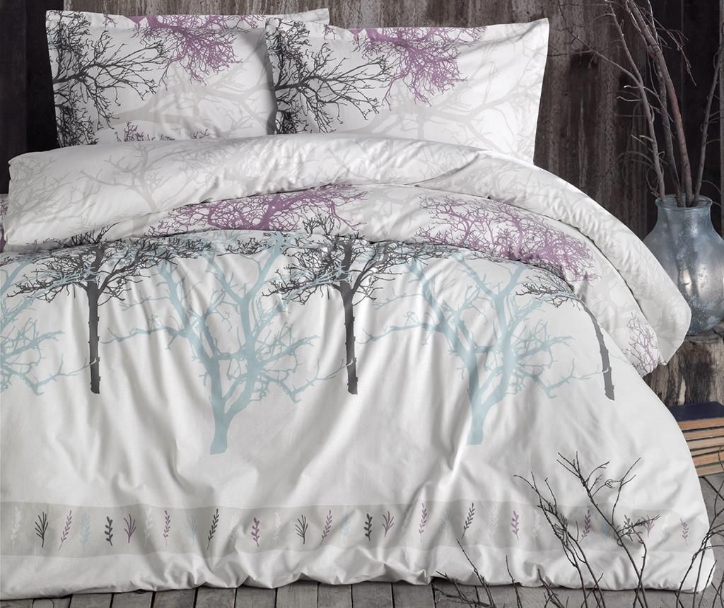 Lenjerie de pat King Ranforce 200x220 - Clasy, Albastru,Mov de la Clasy